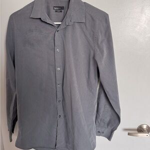 Bar III Slim Fit Stretch Dark Gray Long Sleeve Men's Dress Shirt